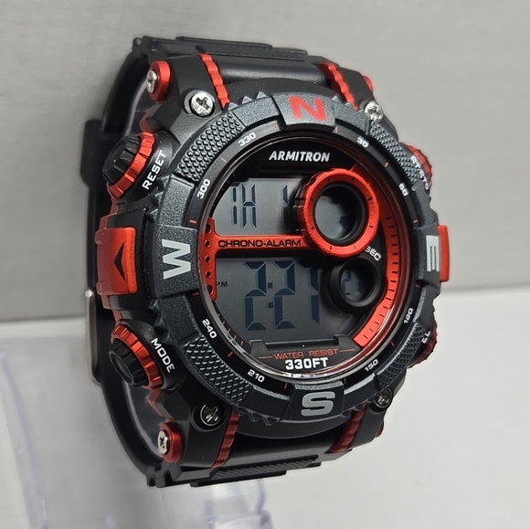 Mens Armitron Sport Digital Chronograph Watch Works Month Day Date Alarm - Picture 3 of 10
